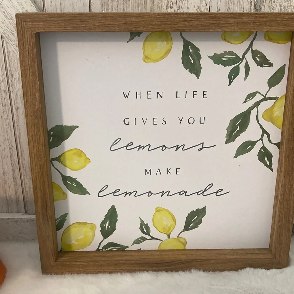 2 Lemon-Themed Framed Wall Art Set